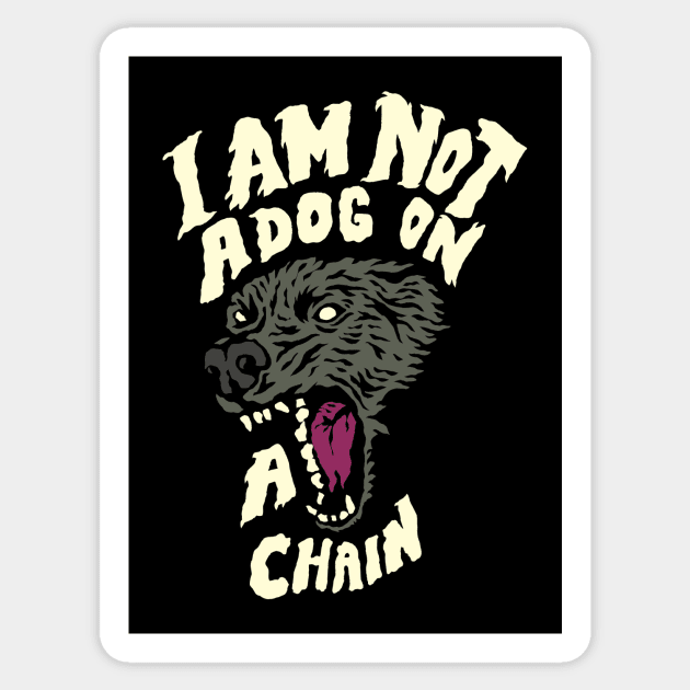 Morrissey - I am not a Dog on a chain Sticker by designedbydeath